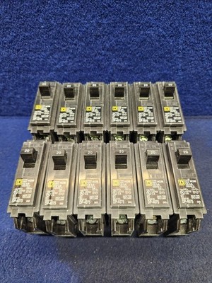 SQUARE D HOM120 HOMELINE 1 POLE 20 AMP 120/240V BREAKER LOT OF 12