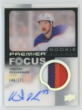 2023-24 UD Premier Focus RPA Patch Vincent Desharnais RC Auto 048/175 #PFR-VD