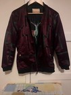 burgundy satin bomber jacket by jing wei