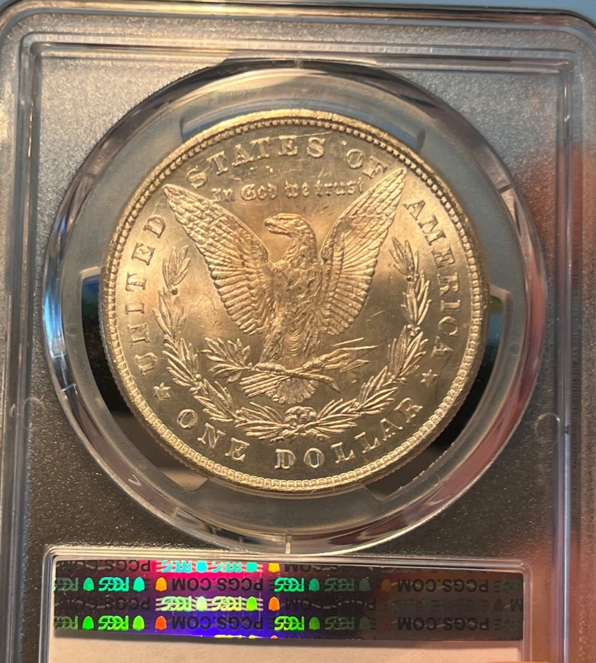 1878 8 TF Tail Feathers Morgan Silver Dollar PCGS MS 62 Gold Shield - Image 3 of 3