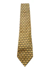 ESUVIO NAPOLI 100% Silk Golden Yellow  Geometric Mens Tie 60 In.