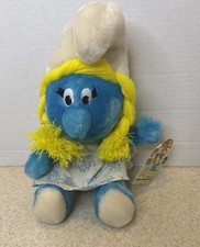 Vintage 1981 Smurfette Peyo Wallace Berrie Smurf 10" Plush Stuffed Toy