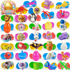 300 Pcs Prefilled Easter Eggs with Toys Inside, Pre Filled Easter Hunt for Kids