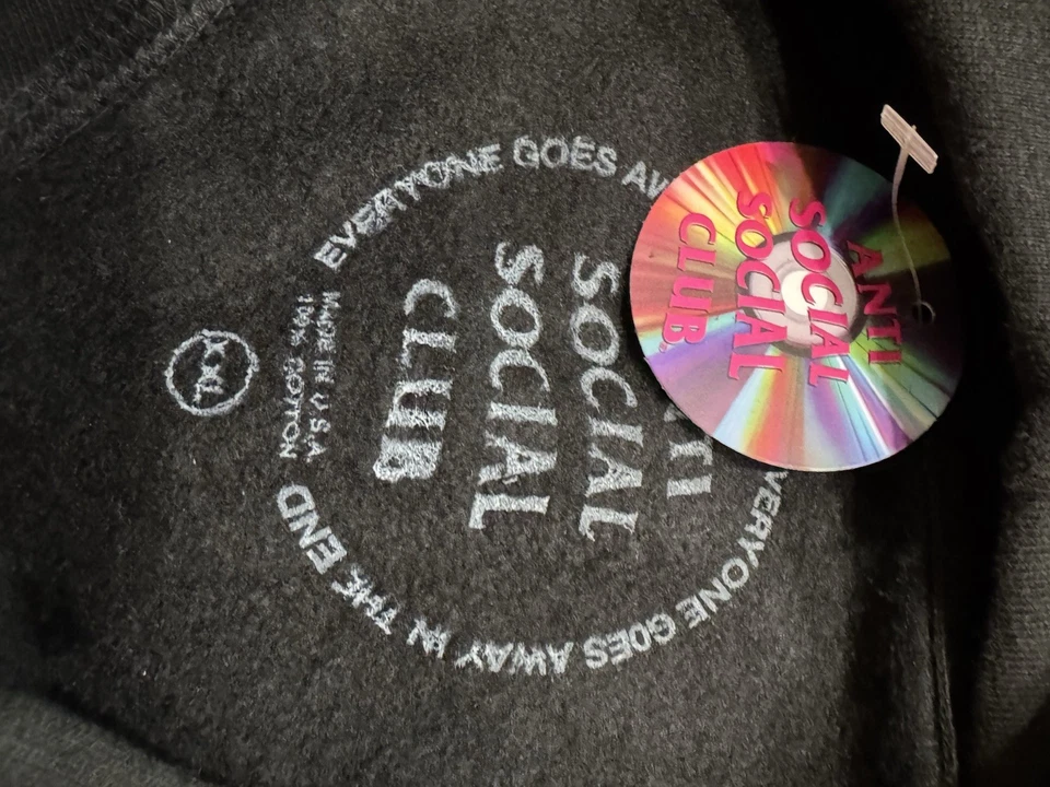 Sudadera con Capucha Anti Social Social Club X Fragmento Llamada Interferencia Negra Talla XXL Foto 3 de 4