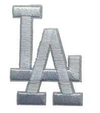 LA DODGERS - ALL WHITE LOGO - 3 1/4" - Embroidered Iron-On/Sew Patch