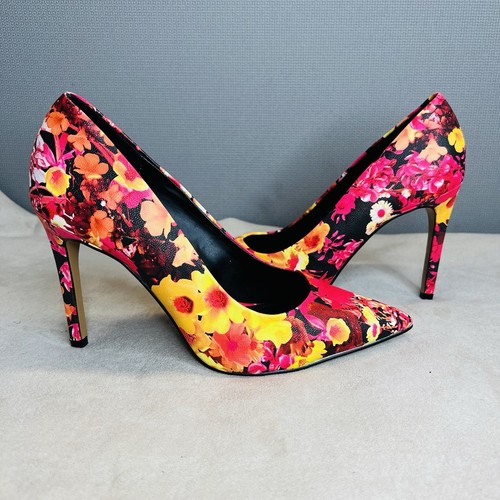 New York & Co Damenschuhe Lackleder Stiletto 9M Blumenmuster spitz zulaufend neu - Bild 2 von 9
