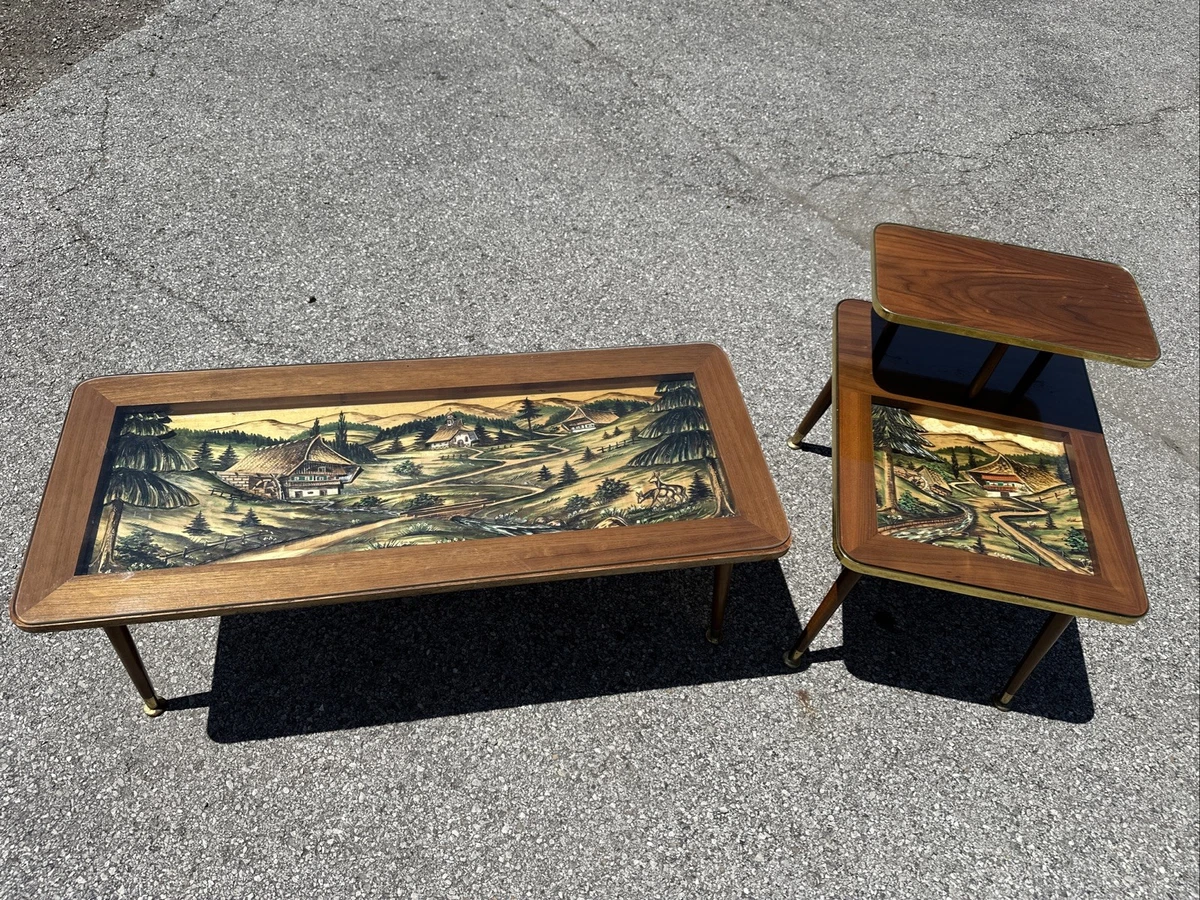 Glass Black Post - 1950 Time Period Manufactured Antique Tables
