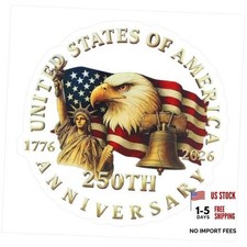 Car Window Decal Stickers American Flag 6.5" American 250th Anniversary
