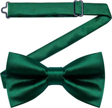 Pre-Tied Bow Tie Satin Solid Bowtie Adjustable Tuxedo Bowties for Men with Gift