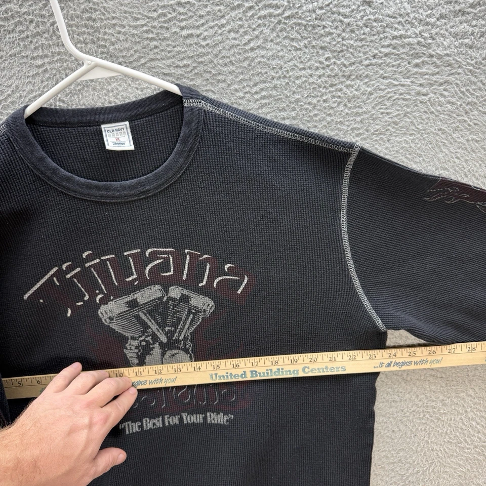 Camisa Vintage Old Navy Adulto XL Cinza Térmica Motociclista Motociclista Skatista Grunge Ano Novo - Imagem 3 de 4