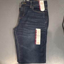 Wonder Nation Girls Skinny Jeans Size 16 Dark Blue Stretch Adjustable Waist