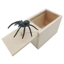Spider Plastic Wooden Box Jump Out Rubber Prank Gags Trick Practical Jokes Fun