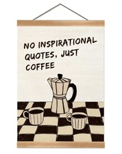 ZTGDA Coffee Bar Wall Art,Linen Canvas Hanging Poster for Coffee Shop,Retro Coff