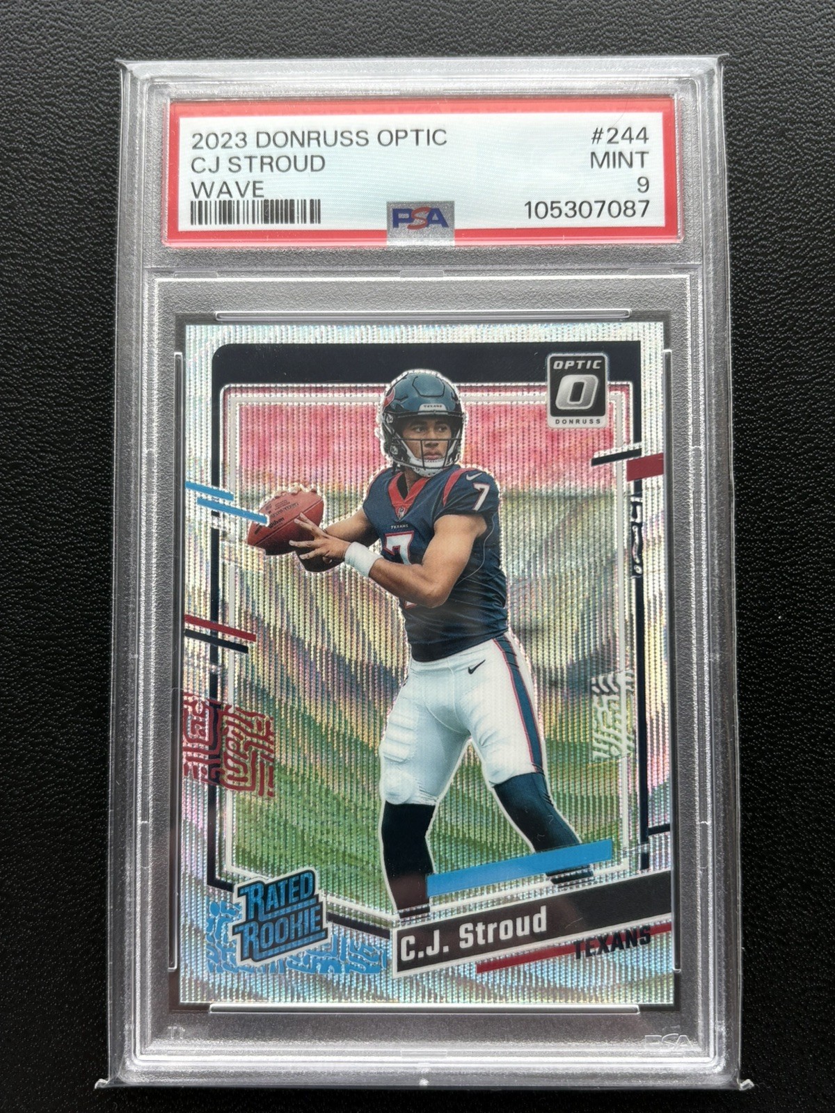 2023 Panini Donruss Optic CJ Stroud Silver Wave Prizm #244 PSA 9 Mint #’d /300