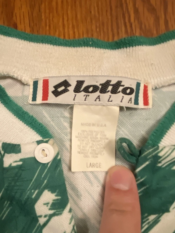 Kit Plantilla Lotto Grande Verde Vintage Años 90 Camiseta Fútbol Camiseta Italia L Foto 3 de 4