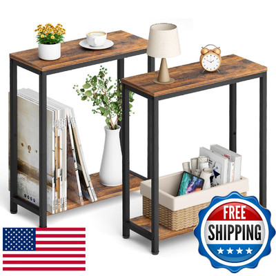 SLEEPING LAMB Narrow End Tables Living Room Set of 2 Small Side Table for Small