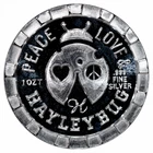 1 Oz. Peace Love and Hayleybug .999 Fine Silver Round