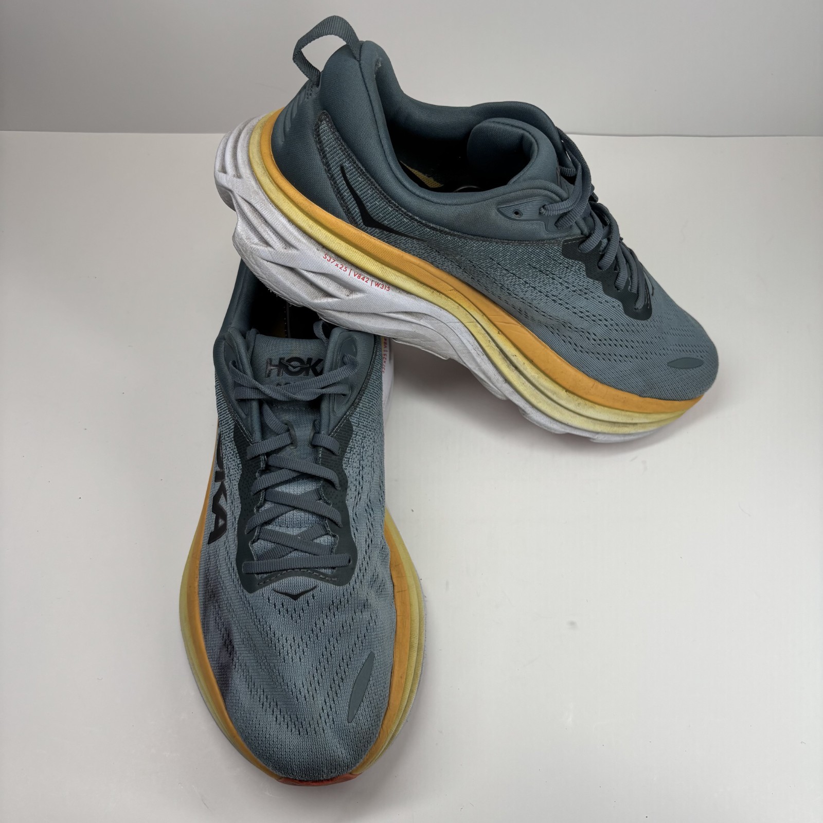 HOKA Bondi 8 Men's US 11.5 2E Goblin Blue/Mountain Spring Wide Road Running Shoe thumbnail 20
