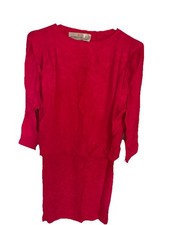 Vintage Liz Claiborne Dress 80s Pink Textured Retro Party Style Size 4