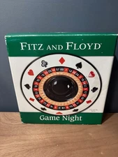 Fitz & Floyd Essentials Game Night Chip & Dip Server Roulette Poker In Orig Box
