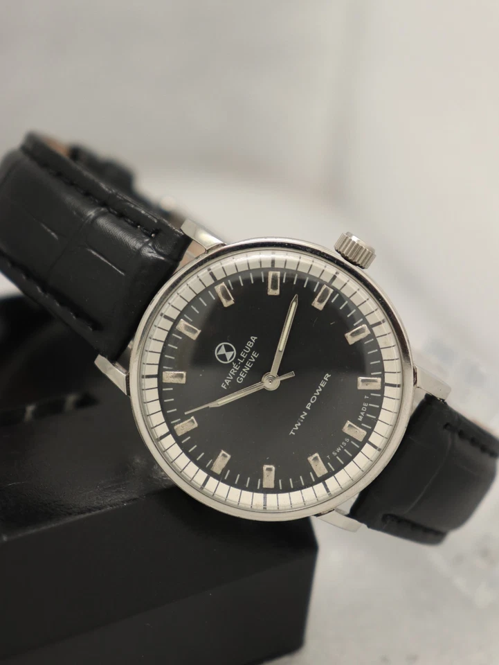 Vintage Favre Leuba Twin Power Manual Winding Swiss Made Men's Watch. - Image 4 of 4