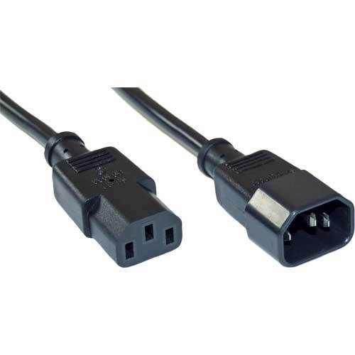 3x INLINE Kaltgeraeteverlaengerung schwarz 5m