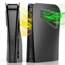 Black Faceplate for PS5 Disc Edition with Cooling Vent PS5 Console Cover Plates