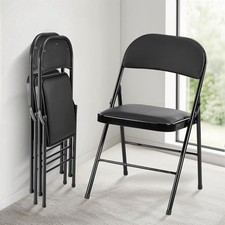 Durable 2-Pack Black Folding Chairs   Ideal for Indoor/Outdoor Events