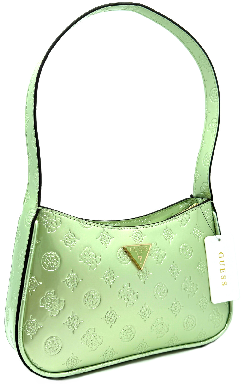 GUESS ARNELA LOGO SHOULDER BAG SATCHEL HANDBAG Green AUTHENTIC New BNWT