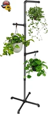 Hanging Plant Stand, Plant Hanger Indoor, Corner Hanging Plant Stand, Black Meta