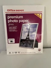 Office Depot Premium Photo Paper Gloss 50 Sheets 8.5" x 11" New in Package