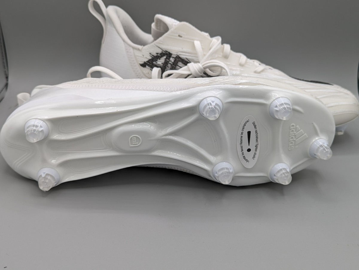 Adidas adizero Molded Football Cleats WHITE | BLACK | WHITE HR1615 Mens Size 10 Adidas Adizero Molded Football Cleats White Black Size 11.5  main image 4