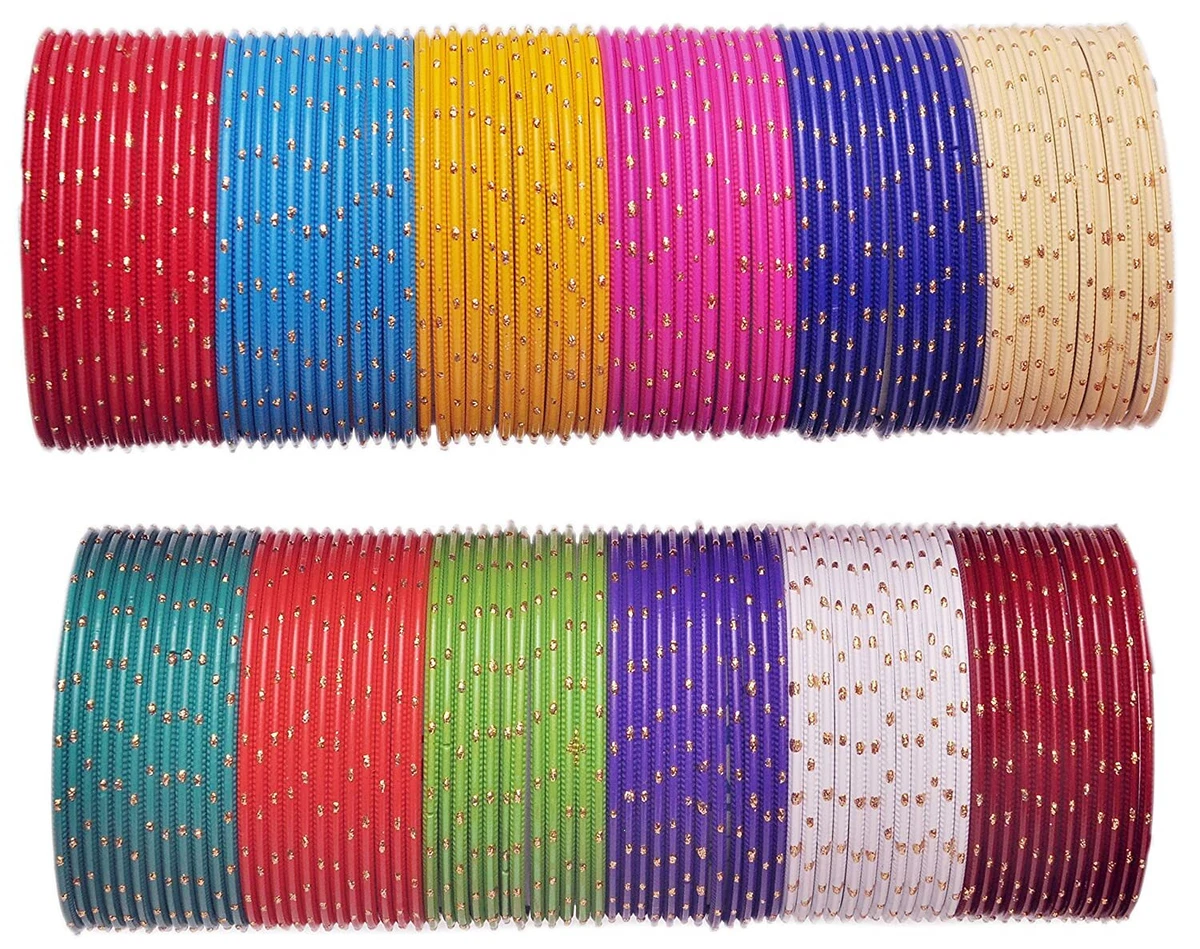 Multicolor Metal Bangle Set for women Indian Traditional Wear