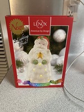 NIB LENOX Christmas Seasons Sparkle Color Changing 6.75  Santa w/New Batteries