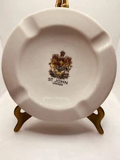 St. John Canada Koenigszelt Ashtray 5.5 Inch Round  White Porcelain Germany 75
