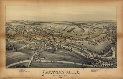 Panoramic Map of Factoryville Pennsylvania 16x24