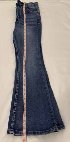 Girls Flare Jeans Lot of 2 – Star Print + Classic Blue – Size 10–11, 33” Long - Picture 14 of 18