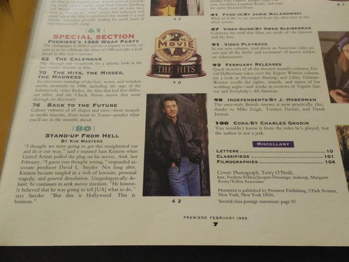 Premiere Feb 1989 Dustin Hoffman Cvr; Sam Kinison; Charles Grodin ID:10410 - Picture 4 of 5