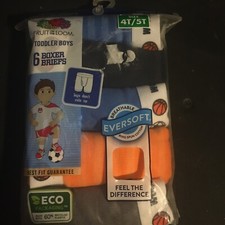 Fruit of the Loom Toddler Boys' Boxer, Cotton - 6 Pack - Assorted, Size 4T-5T