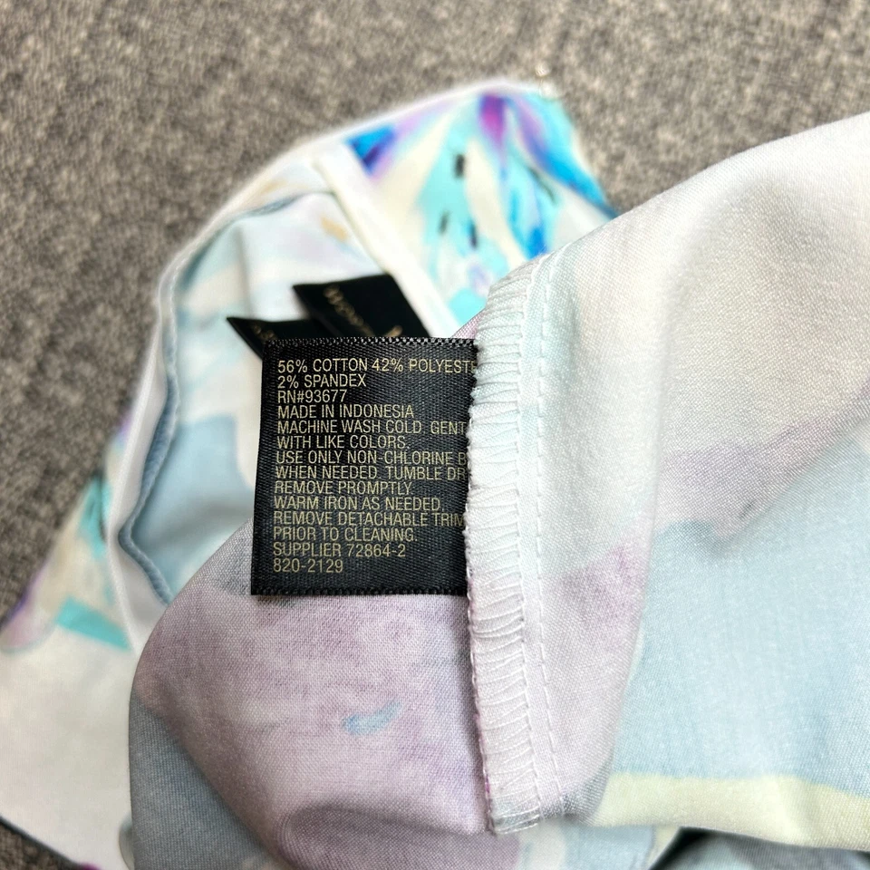 Falda Worthington Mujer 8 Azul Verde Blanco Floral Cremallera Oficina 28 Cintura Foto 4 de 4