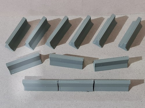 New 12 x Concrete Jersey Barriers OO Gauge 1:76 Scale Models Train Railway - Foto 4 di 7