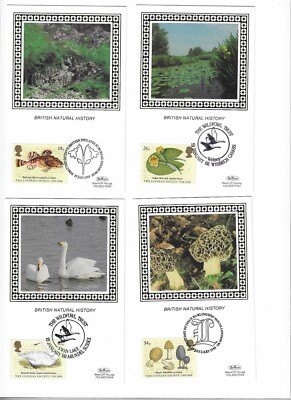 GB Benham Silks FDC on postcards - 1988 Natural History with various ...