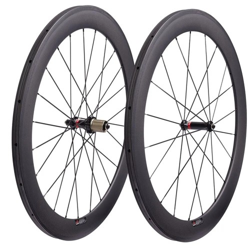 700C Road Bike Carbon Fiber Wheelset 60x25mm Clincher Tubular Straight Pull Hub - Picture 10 of 15