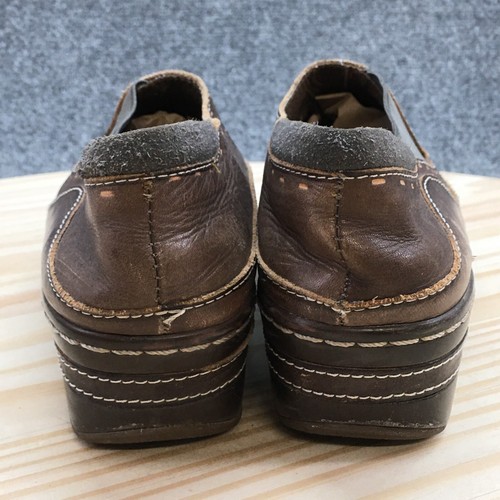 LArtiste Spring Step Shoes Womens 38 Burbank Slip On Wedge Clogs Brown Leather - Picture 9 of 18