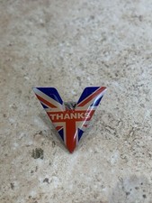 V For Victory Thanks Pin Badge 2009 UK