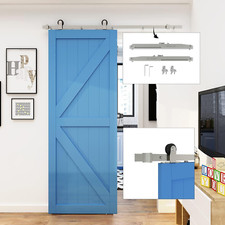 6FT Brushed Nickel Sliding Barn Door Hardware Track Kit with Soft Close, Smoothl