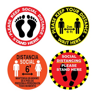 Social Distancing Floor Signs Bodenabziehbilder Fur 6 Fuss Abstand 9 5 Zoll Ebay