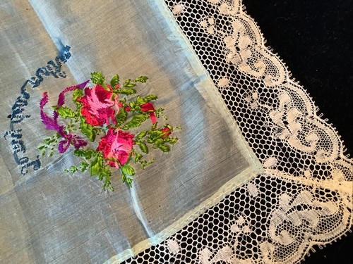 To My Dear Mother Mandado Bordado a Mano Seda, Encaje, Cosido a Mano Hanky - Imagen 10 de 10