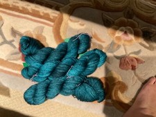 Yarn - 100 Superwash Merino Wool Travel Sport Hand-Dyed Green/Blue Variegated