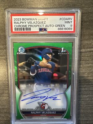 2023 Bowman Chrome Draft Ralphy Velazquez Green Refractor Auto /99 